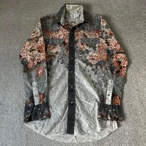 Vintage 80s Panhandle Slim western floral pearl snap button up long sleeve shirt